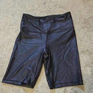 Black Shiny Biker Shorts